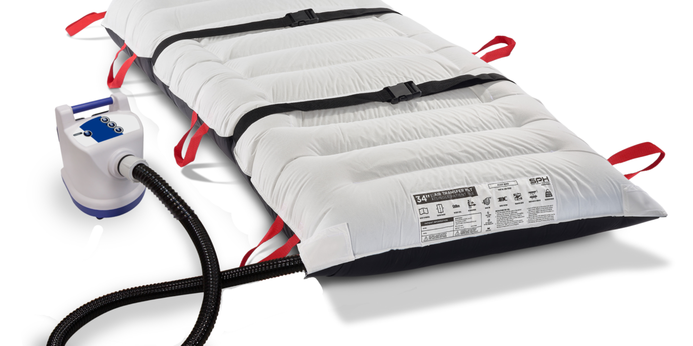 SPH Medical 34 inch SPU Air Transfer Mattress with SPH-039VS Air Supply improves nursing and patient safety