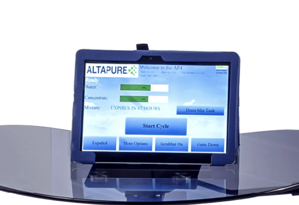 Touch Screen Tablet Controls the AP4 remotely