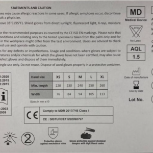 SPH Medical Nitrile Gloves back of box