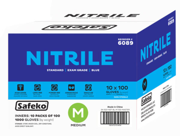 SPH Medical Safeko Nitrile Exam Gloves Case of 10 Boxes