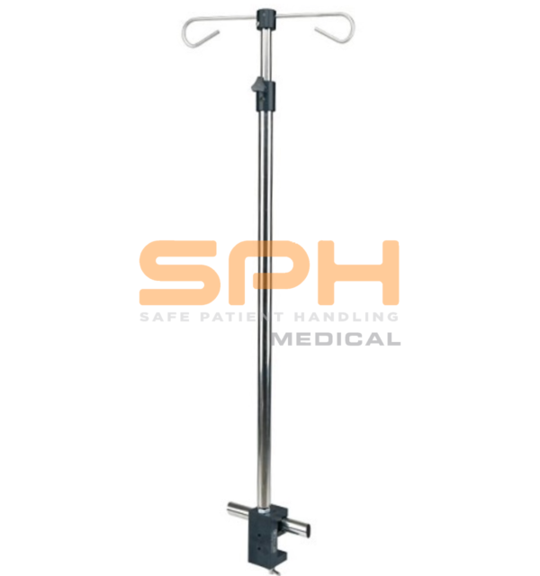 The SPH Medical Universal IV Pole attaches to RoWalker and stretchers, wheelchairs and more.