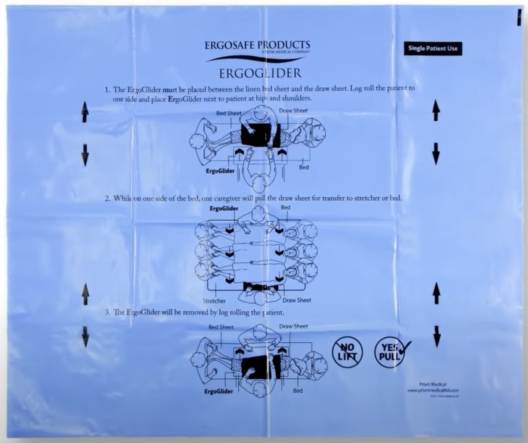 Disposable Low Friction Slide Sheets with instructions printed on each sheet