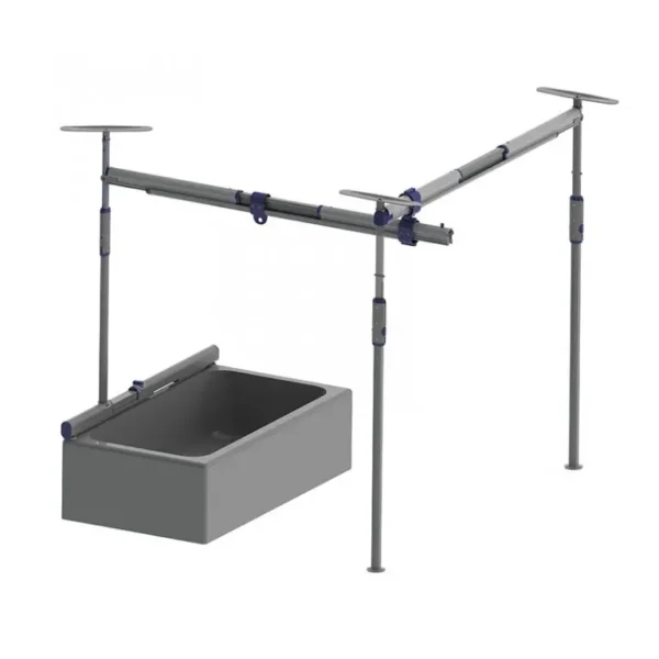 The Pressure Fit System can be configured to access bathtubs and toilets