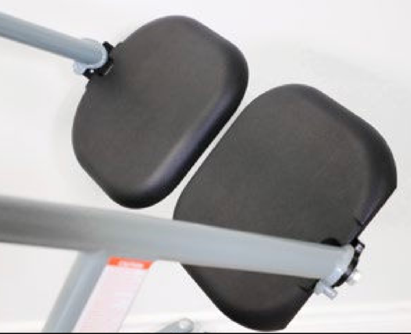 Swing away padded seats make transfers easy and secure