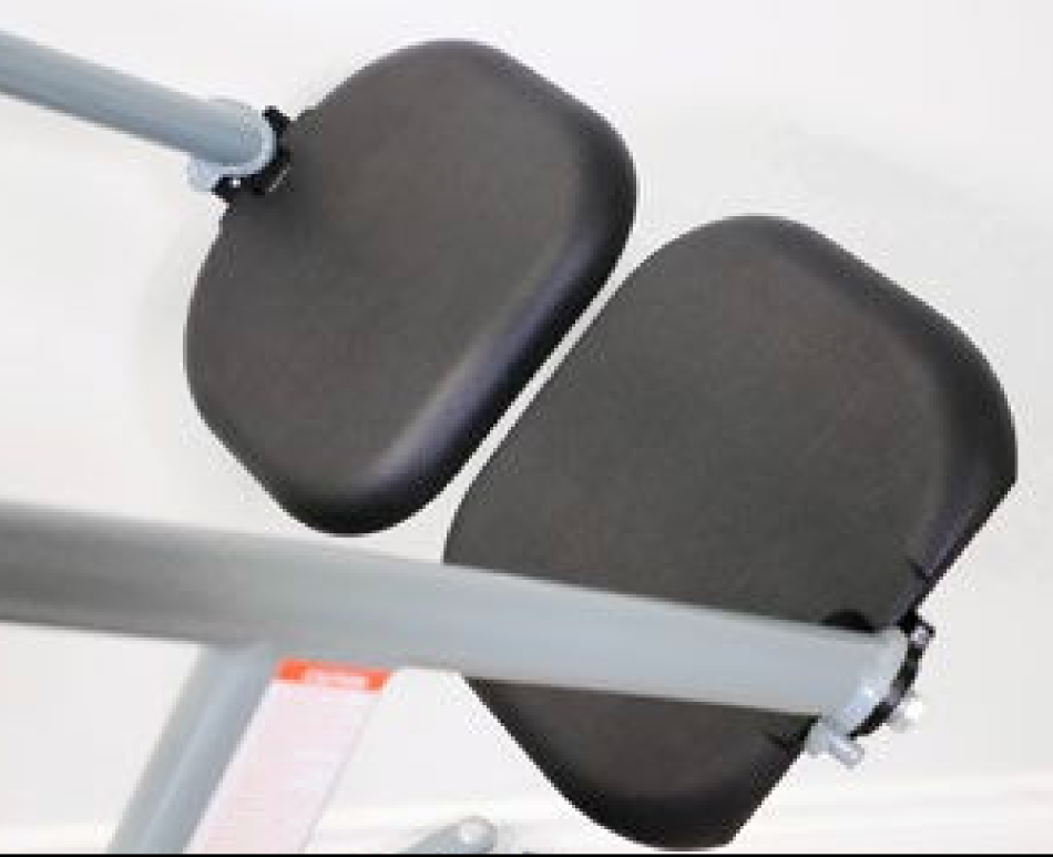 Swing away padded seats make transfers easy and secure