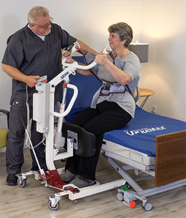 The F500S in use with a caregiver and patient
