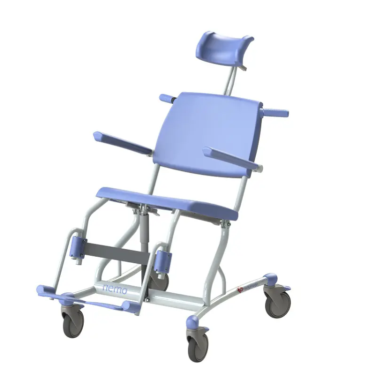 Nemo Shower Toilet Chair by SPH Medical slightly tilted