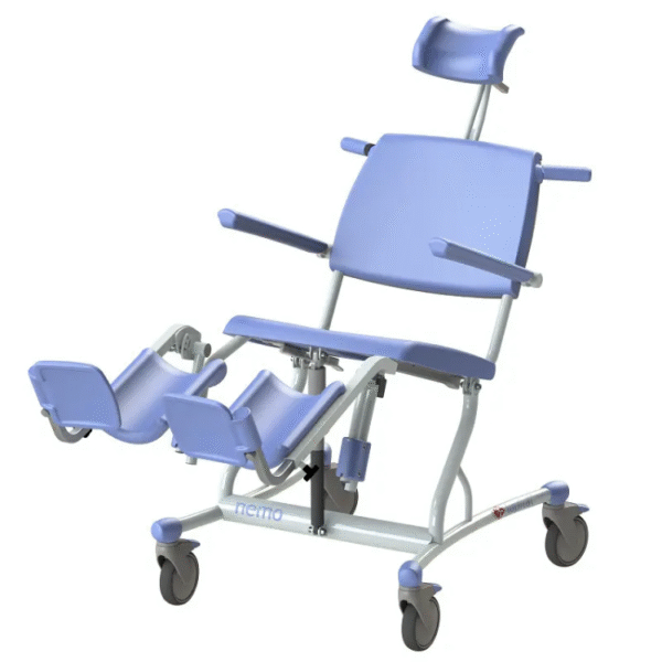 Nemo Shower Toilet Chair showing calf supports