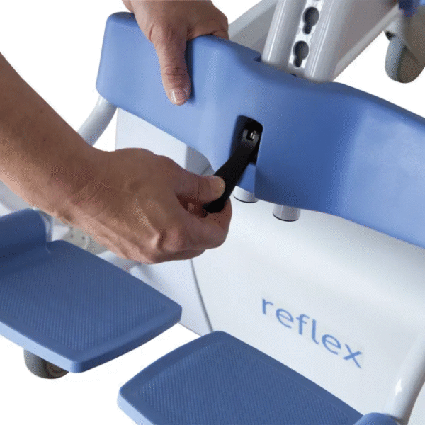 Reflex Adjustable Shower Toilet Chair easy to adjust footrest height