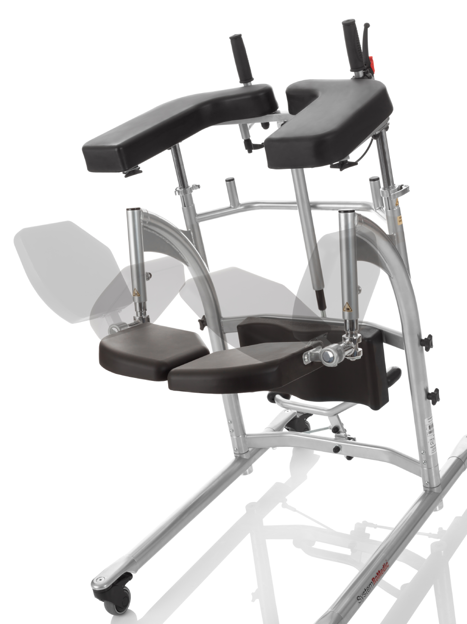 Seat Flaps on RoWalker flip up and rotate outwards